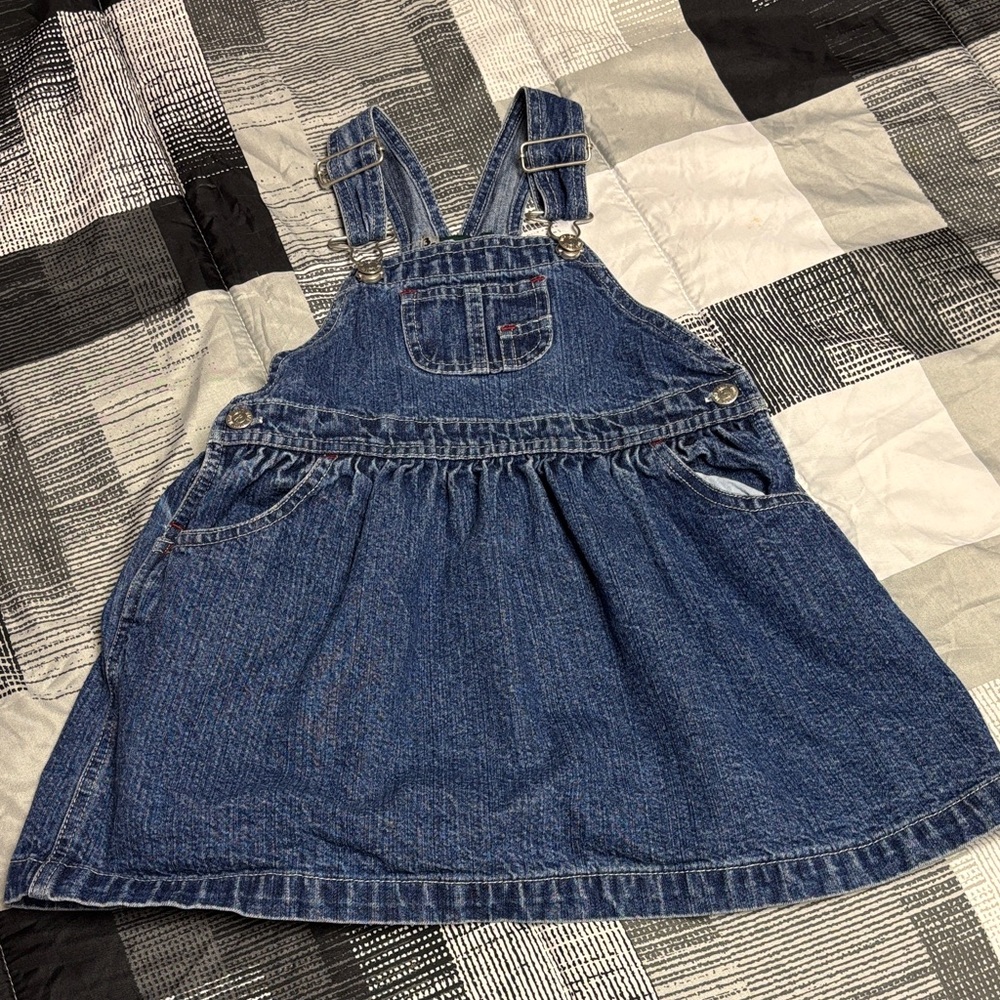 Denim Pinafore Dress - Blue Kids Bottoms